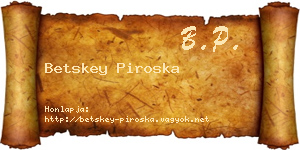 Betskey Piroska névjegykártya